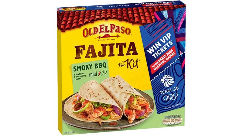 package of smoky bbq fajita kit promoting paris olympic competition