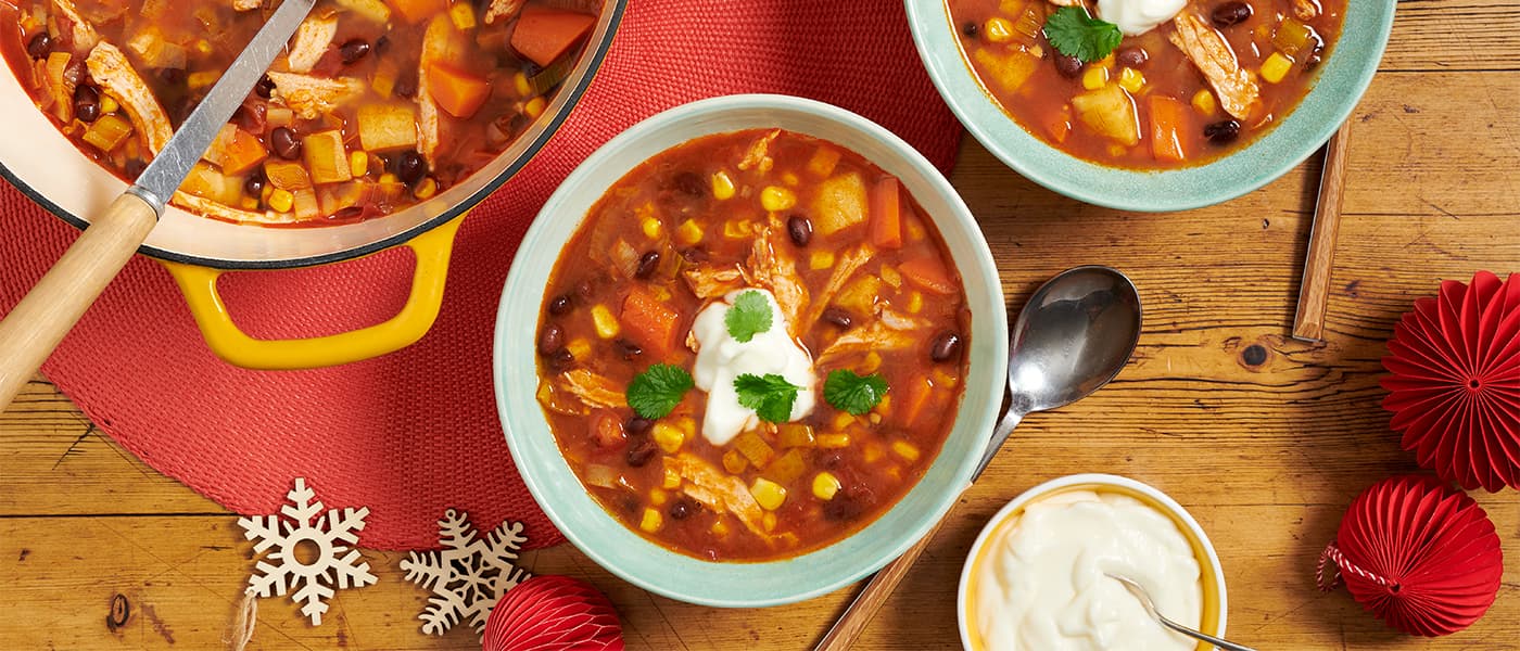delicious tortilla soup served in a white bowl