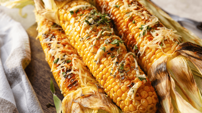 delicious elote mexican street corn on table