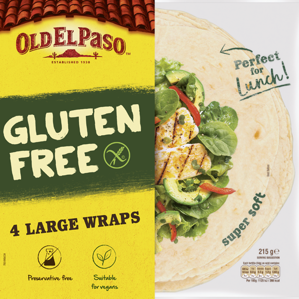 Old El Paso Large Gluten Free Tortilla Wraps 4 Pack