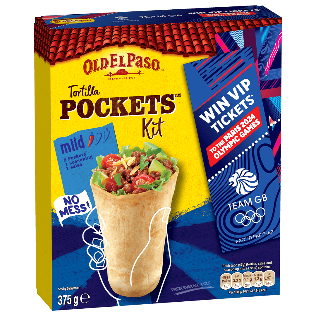 package of tortilla pockets promoting olympic competition