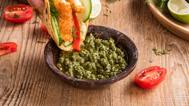 Its all about the sauce Crispy Fish Birria Tacos